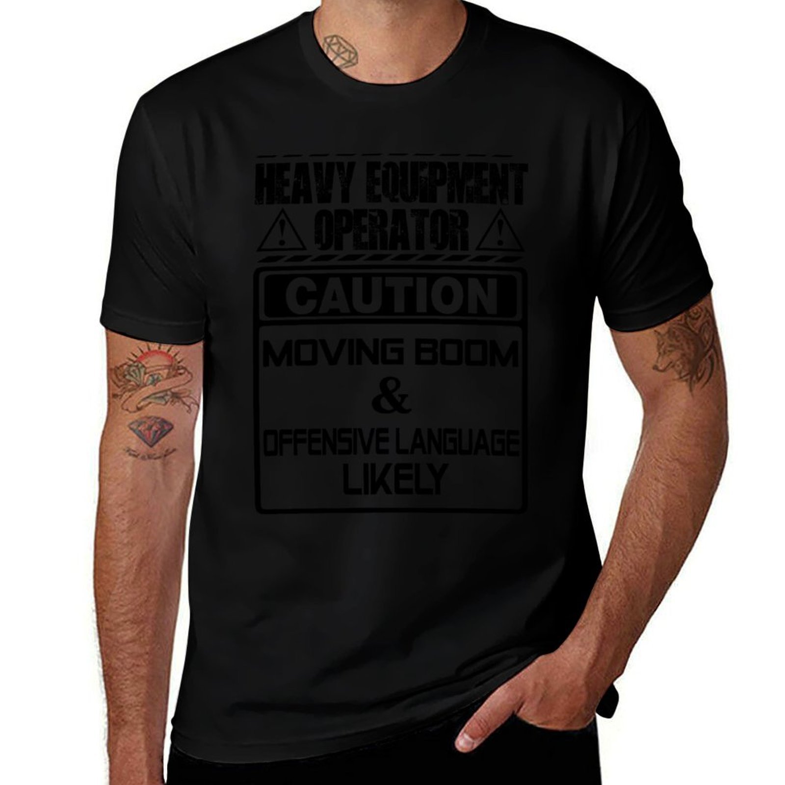 Heavy Equipment Operations - T-shirt décontracté avec imprimé style rétro,