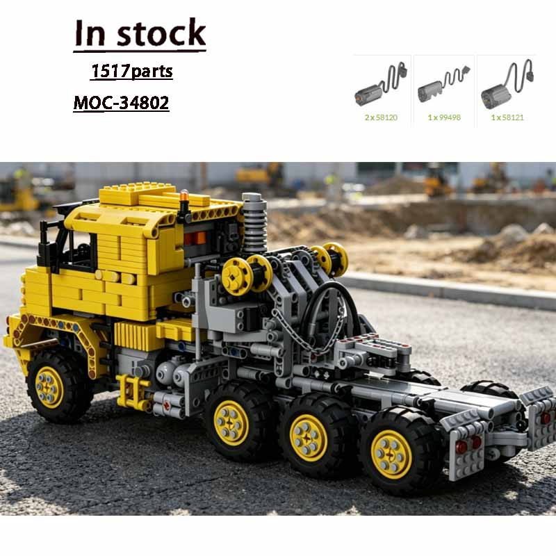 Heavy Equipment Yellow - MOC-34802 Camion Jaune M1070 Transporteur d'Équipement